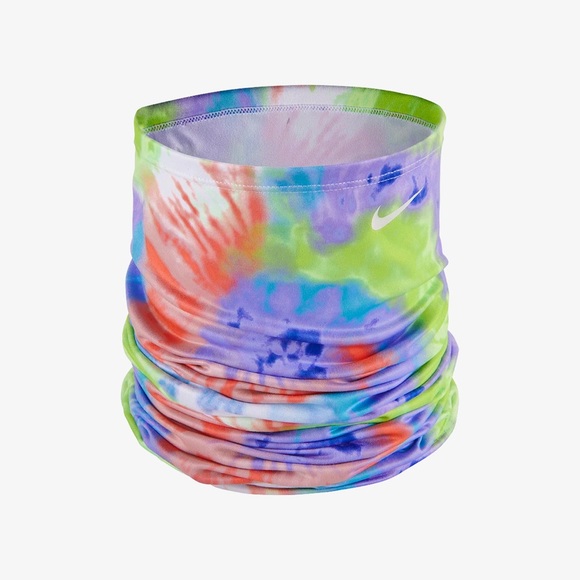Nike Dri-Fit Printed Neck Wrap  Face Shield Mask Gaiter Purple Green Tie Dye - Picture 2 of 3